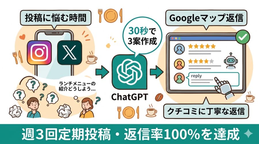 飲食業×AI:SNS投稿とGoogleマップ返信を効率化